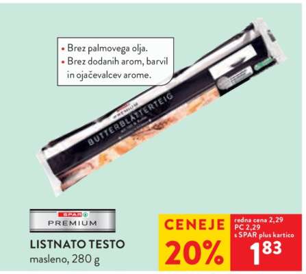 Listnato testo masleno, 280 g