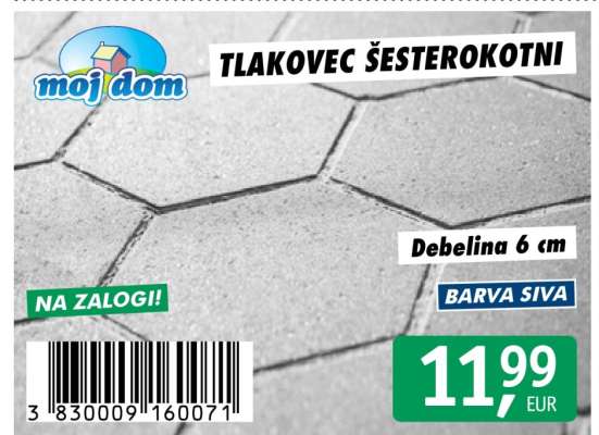 Tlakovec Šesterokotni
