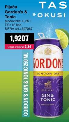 Pijača Gordon’s & Tonic