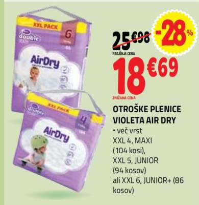 Otroške plenice Violeta Air Dry
