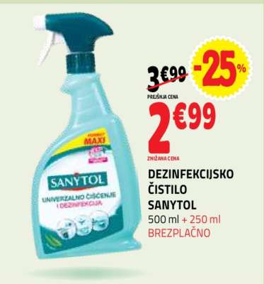 DEZINFEKCIJSKO ČISTILO SANYTOL