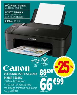 Canon VEČFUNKCIJSKI TISKALNIK PIXMA TS3350