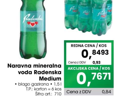 Naravna mineralna voda Radenska Medium