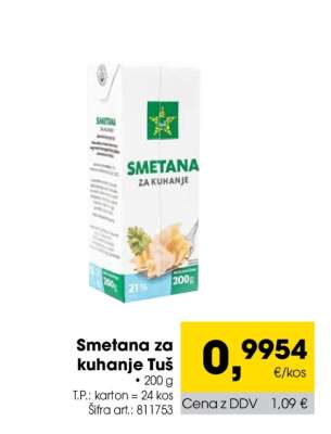 Smetana za kuhanje Tuš