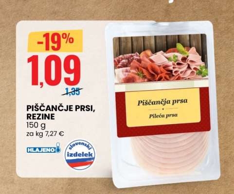 PIŠČANČJE PRSI, REZINE