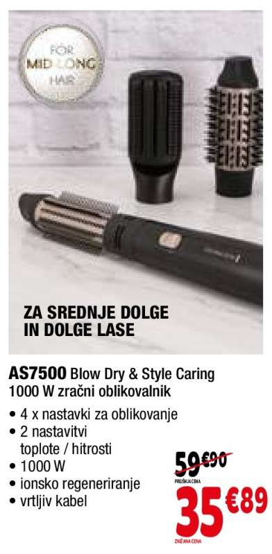 AS7500 Blow Dry & Style Caring 1000 W zračni oblikovalnik