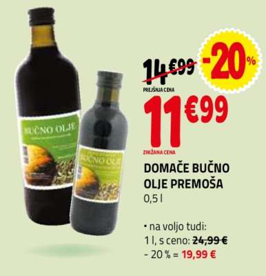 DOMAČE BUČNO OLJE PREMOŠA