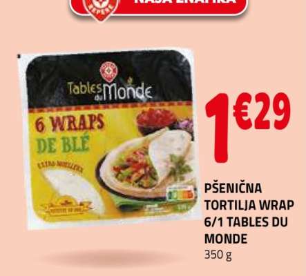PŠENIČNA TORTILJA WRAP 6/1 TABLES DU MONDE