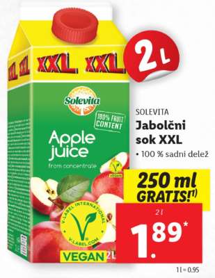 SOLEVITA Jabolčni sok XXL
