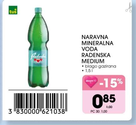 Naravna mineralna voda Radenska Medium