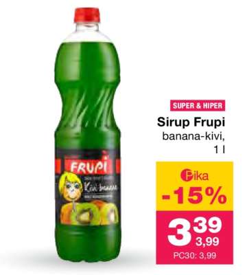 Sirup Frupi banana-kivi, 1 l