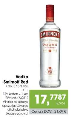 Vodka Smirnoff Red