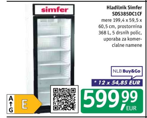Hladilnik Simfer SDS385DC1CF