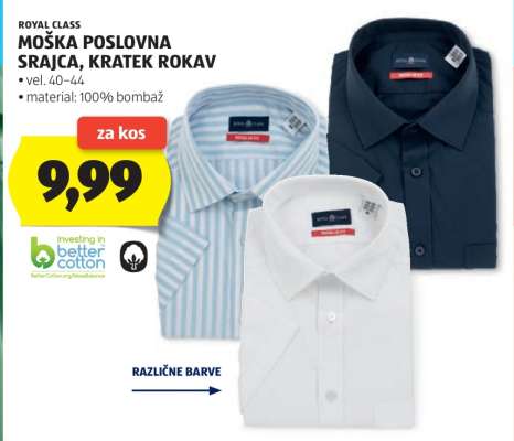 Moška poslovna srajca, kratek rokav