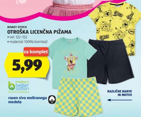 Otroška licenčna pižama Disney Stitch