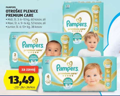 Pampers Otroške Plenice Premium Care