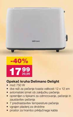 Opekač kruha Delimano Delight