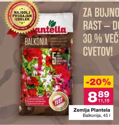 Zemlja Plantela Balkonija, 45 l