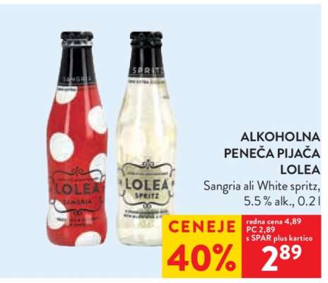 ALKOHOLNA PENEČA PIJAČA LOLEA