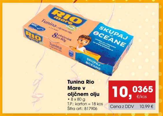 TUNINA RIO MARE V OLJČNEM OLJU