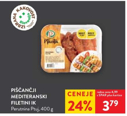 PIŠČANČJI MEDITERANSKI FILETINI IK