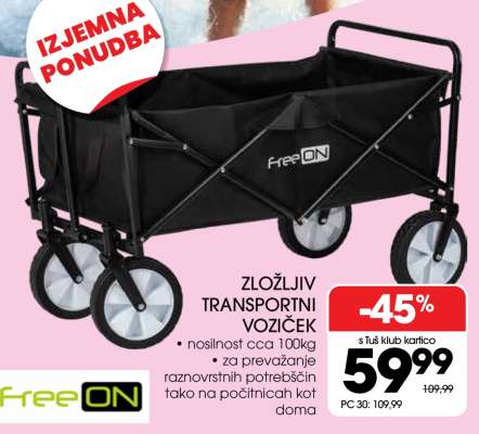 ZLOŽLJIV TRANSPORTNI VOZIČEK
