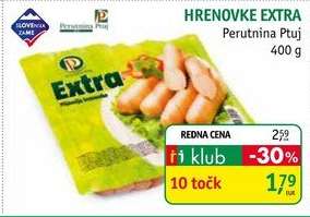 Hrenovke Extra Perutnina Ptuj