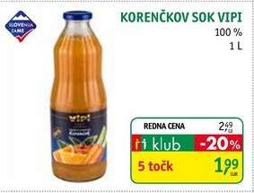 Korenčkov sok Vipi