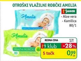OTROŠKI VLAŽILNI ROBČKI AMELIA