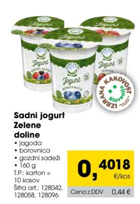 Sadni jogurt Zelene doline