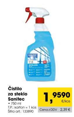 Čistilo za steklo Sanitec