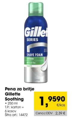 Pena za britje Gillette Soothing
