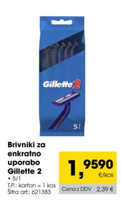 Brivniki za enkratno uporabo Gillette 2