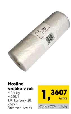 Nosilne vrečke v roli