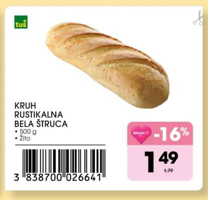 KRUH RUSTIKALNA BELA ŠTRUCA