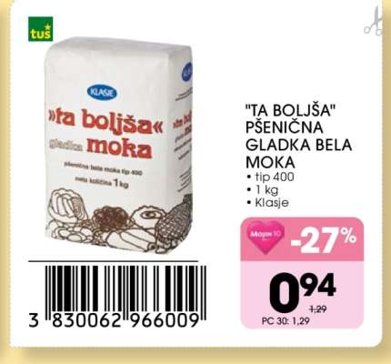 "Ta Boljša" Pšenična Gladka Bela Moka