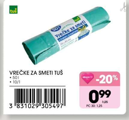 Vrečke za smeti Tuš