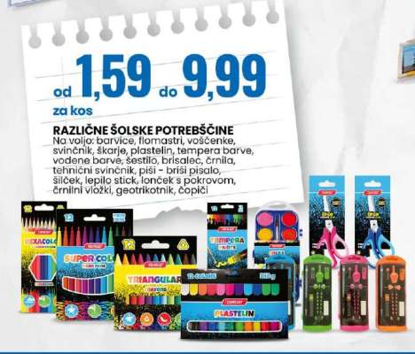 Različne šolske potrebščine