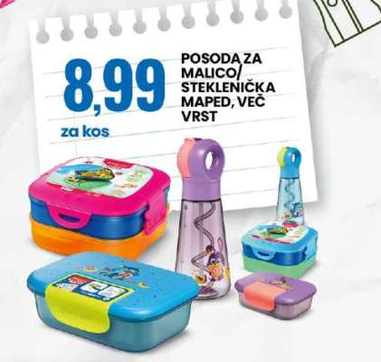 Posoda za malico/Steklenička Maped, več vrst