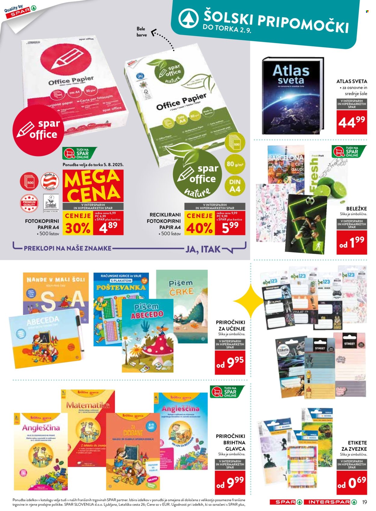 SPAR katalog - 30.07.2025 - 02.09.2025. Stran 19