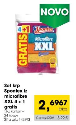 Set krp Spontex iz microfibre XXL 4 + 1 gratis