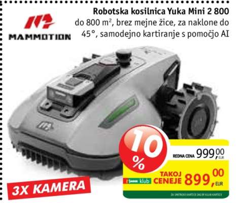 Robotska kosilnica Yuka Mini 2 800
