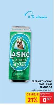 Brezalkoholno pivo Laško Zlatorog
