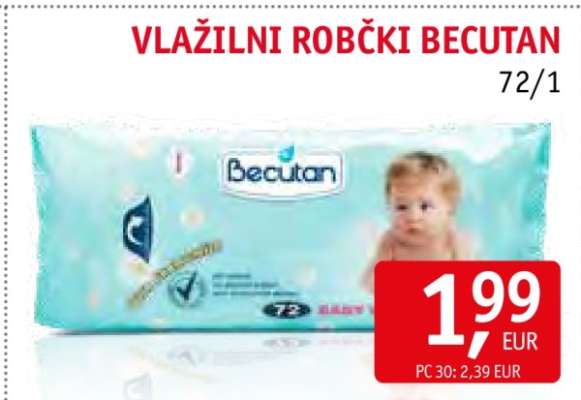 Vlažilni robčki Becutan