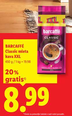 BARCAFFÉ Classic mleta kava XXL