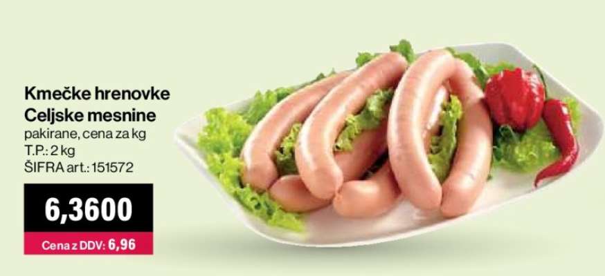 Kmečke hrenovke Celjske mesnine