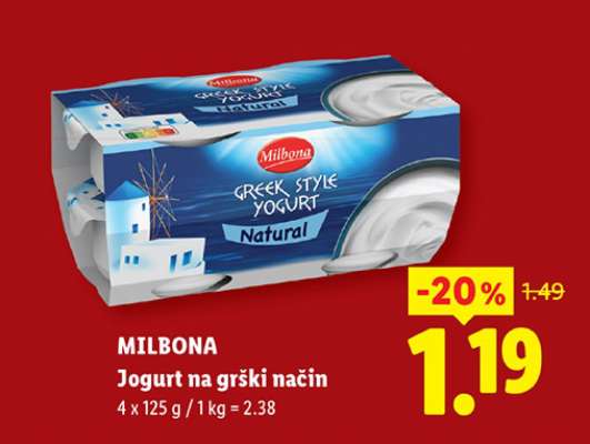 MILBONA Jogurt na grški način