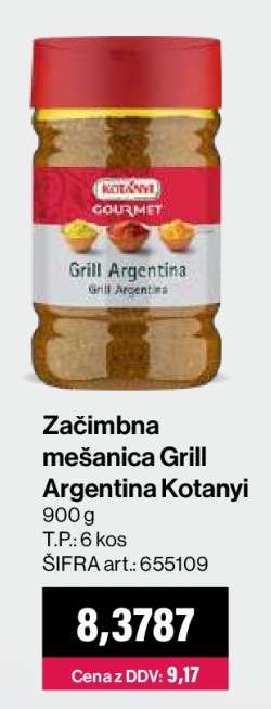 Začimbna mešanica Grill Argentina Kotanyi