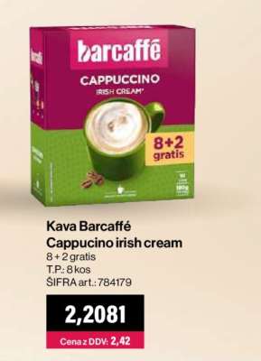 Kava Barcaffé Cappucino irish cream