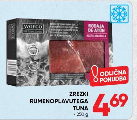 Zrezki Rumenoplavutega Tuna
